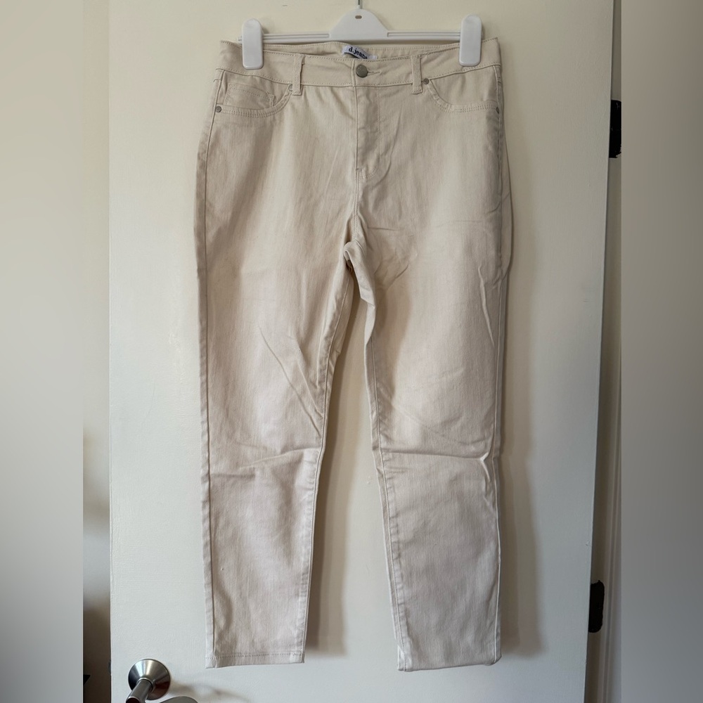 D. JEANS Women’s Twill Jeans Tan Stretch Slim Leg 12